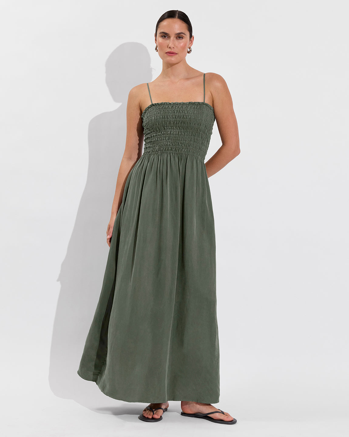 green bridesmaid dress canada Green Sage Bridesmaid Dress Canada A-line V-Neck Floor Length Short Sleeves Chiffon Ruffles Split