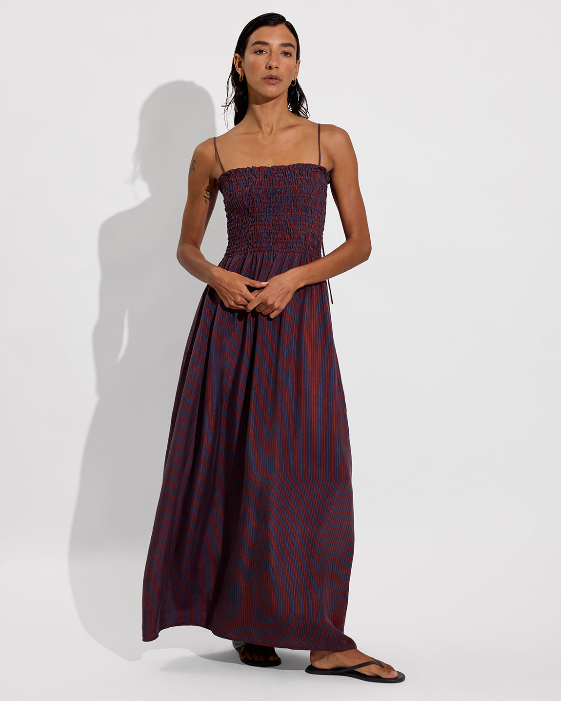 Cabana Stripe Tier Maxi Dress