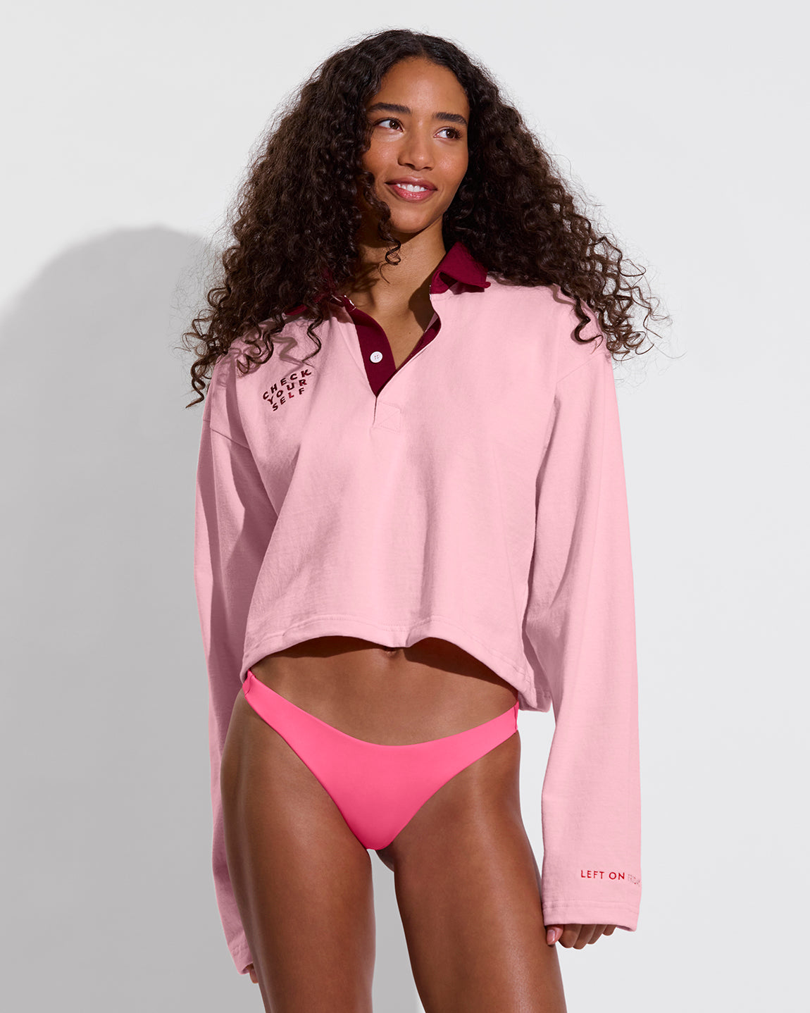 League Shirt Cropped - Check Yourself + Streamline Bottom - Zinc (Size S)