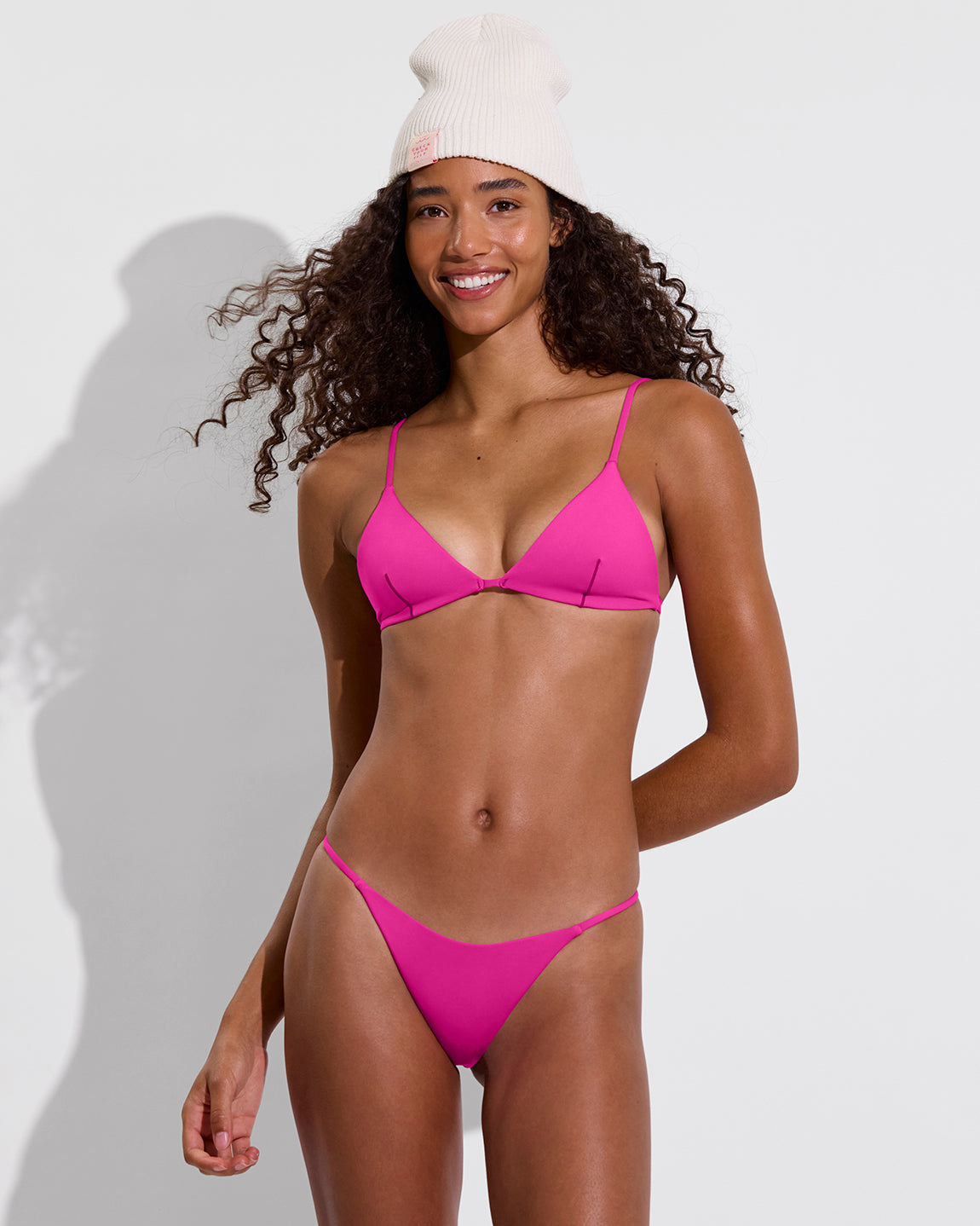 Cable Beanie - Holiday/Coconut + Sandy Top + Skinny Dip Bottom - Hot (Size S)