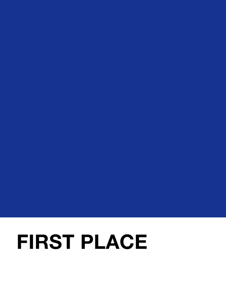 Pantone with 'FIRST PLACE' text 