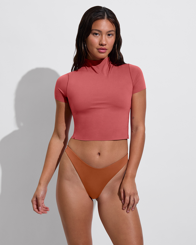 Rays Short Sleeve Top - Camp + Dip Bottom - Bronze (Size S)