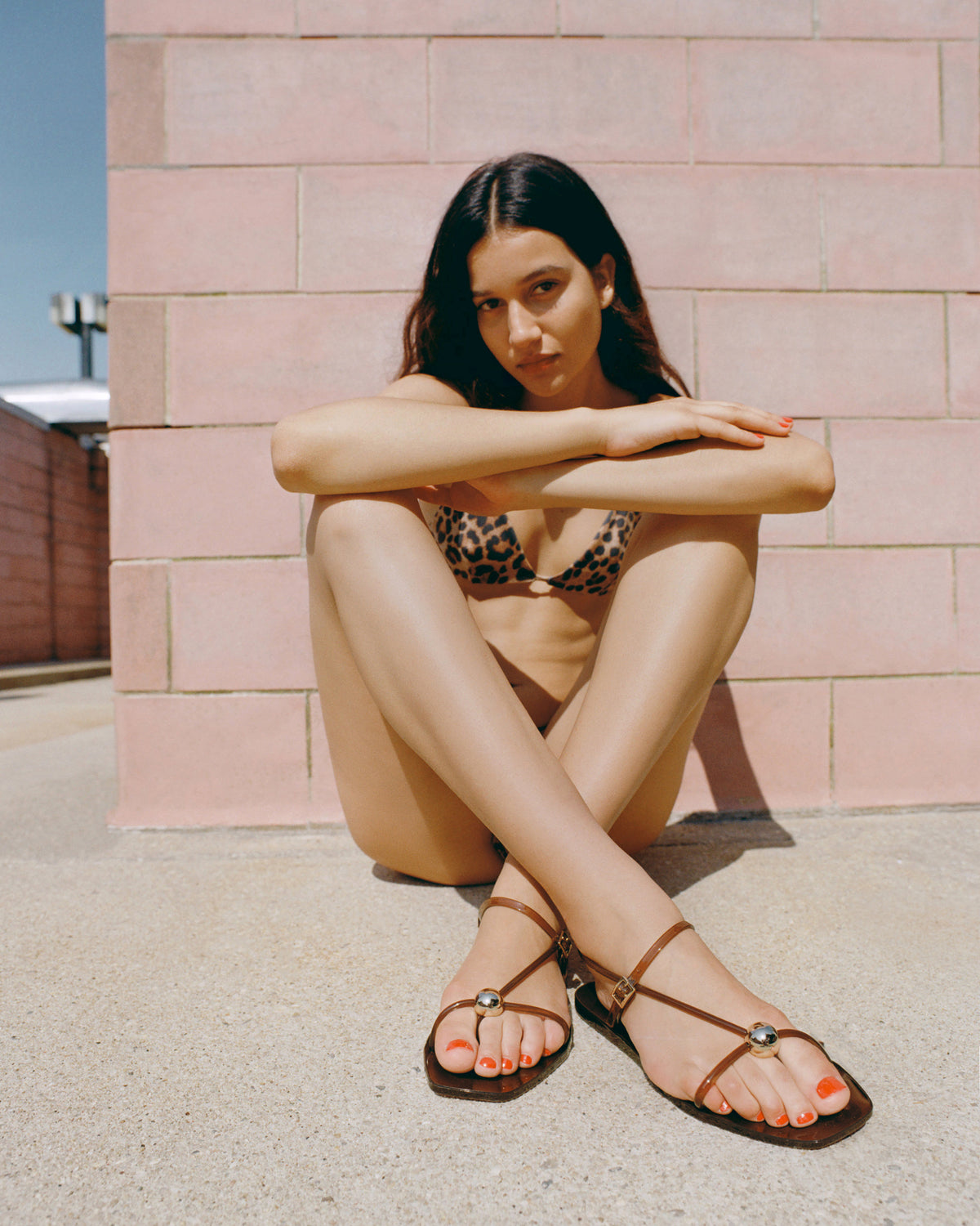Sandy Top in Brushed Leopard & Dana Jelly Sandal