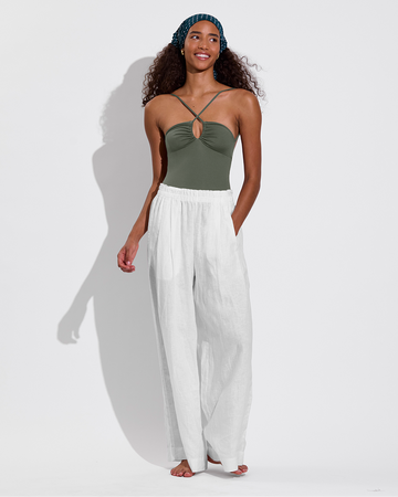 Reef Suit in Agave with Coastal Pant in Coconut