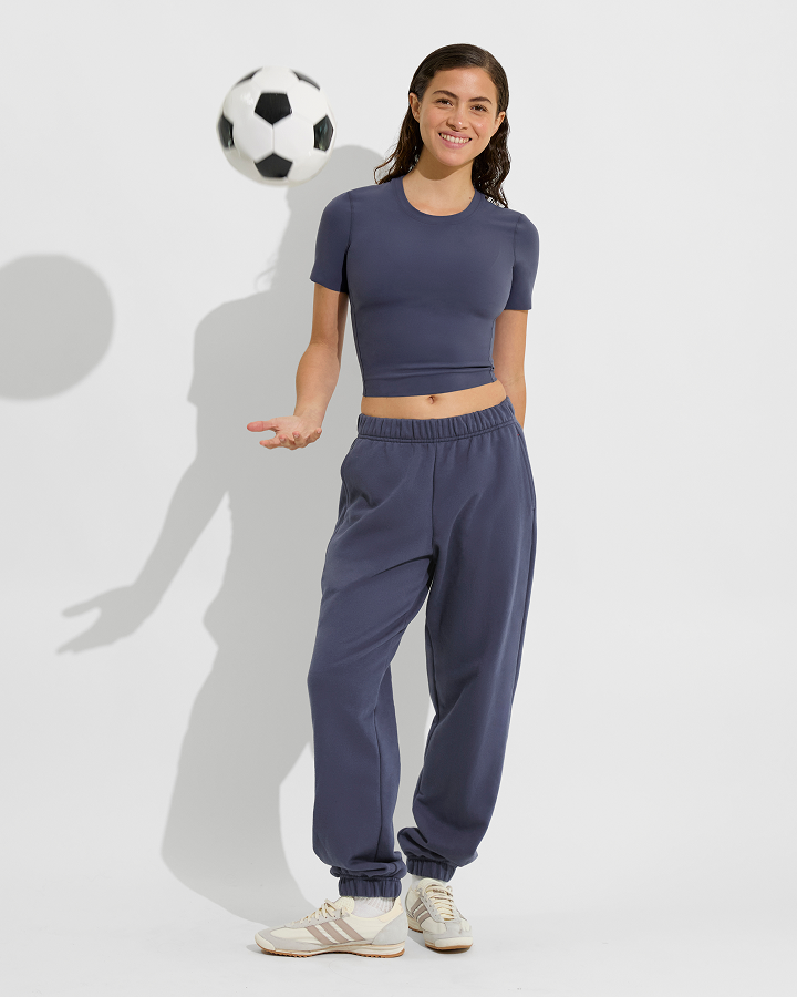 Woman in Super Moves SS in Varsity