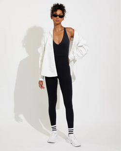 Weekender Playsuit 27" in Jet wth Port Button Down in Coconut