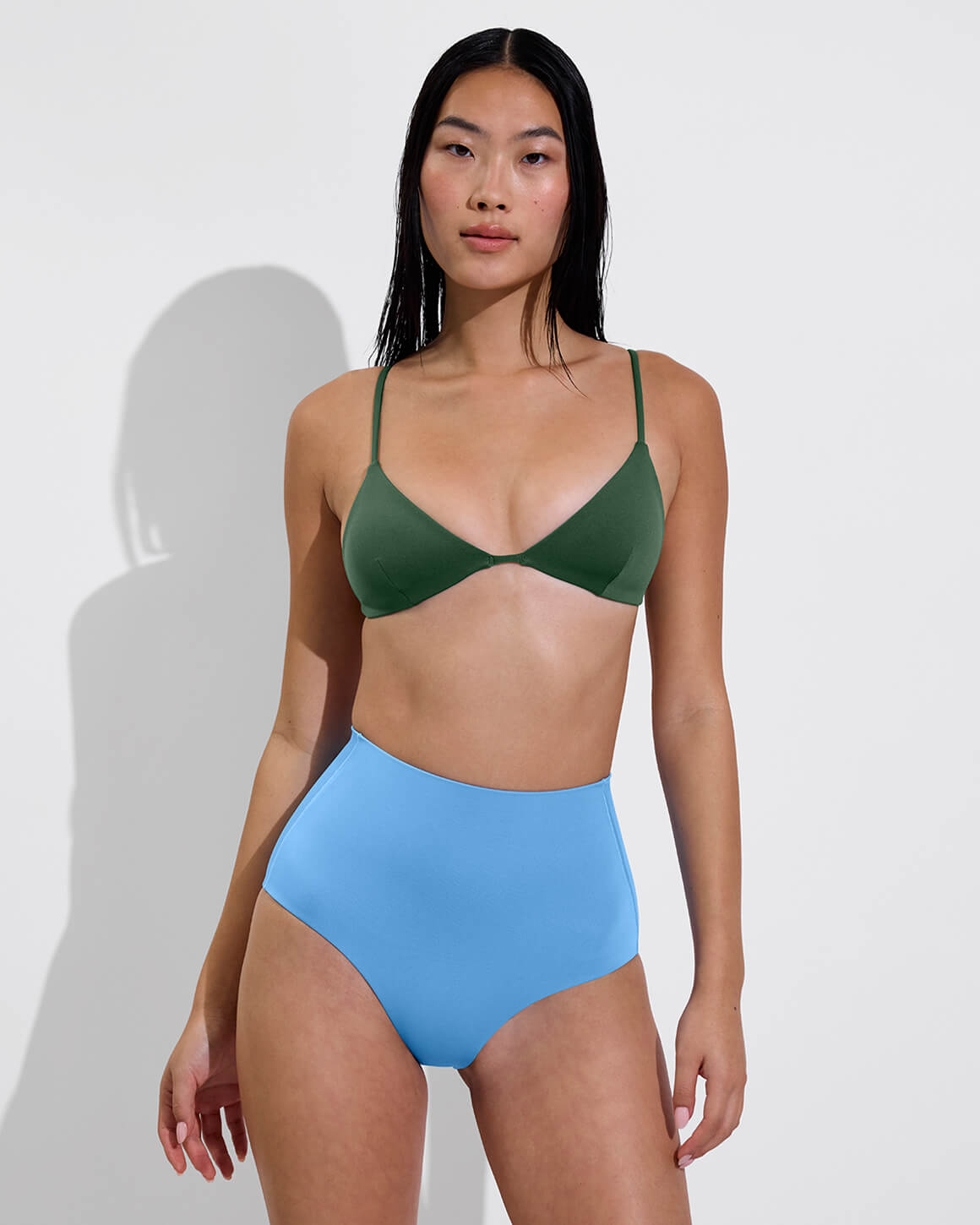Woman in Sandy Top in Tropics paired with Hi Tide Bottom in Point Break