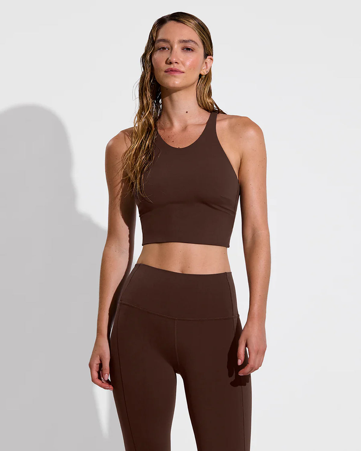 Super Flex Tank paired with Super Moves Tight in Cold Brew