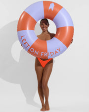Backside Thong - Aperol (Size S) + Pool Floatie - Blue Skies / Aperol