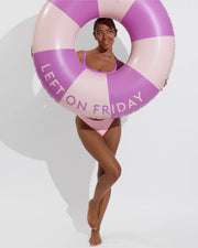 Pool Days Top D+ - Punch (32DD, Size S) + Dip Bottom - Salt (Size S) + Pool Floatie - Salt / Punch
