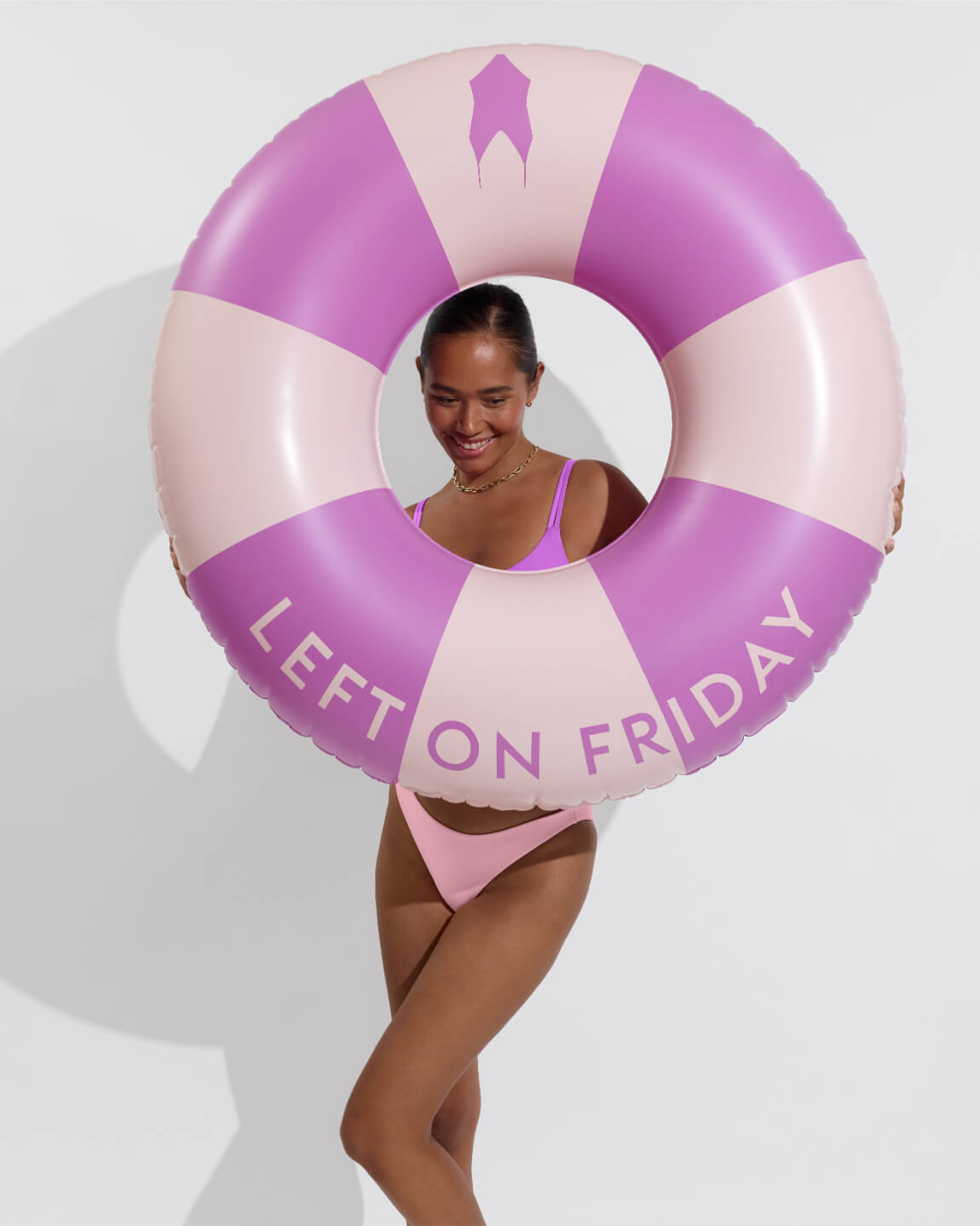 Pool Days Top D+ - Punch (32DD, Size S) + Dip Bottom - Salt (Size S) + Pool Floatie - Salt / Punch