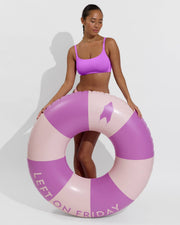 Pool Days Top D+ - Punch (32DD, Size S) + Dip Bottom - Salt (Size S) + Pool Floatie - Salt / Punch