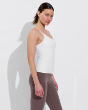 Barre Tank *Long - Coconut + Super Moves Tight - Stormy (Size S)
