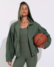Beach Side Hoodie (Size S/M) + Barre Tank *Rib + Super Moves Tight *Rib - Agave (Size S)
