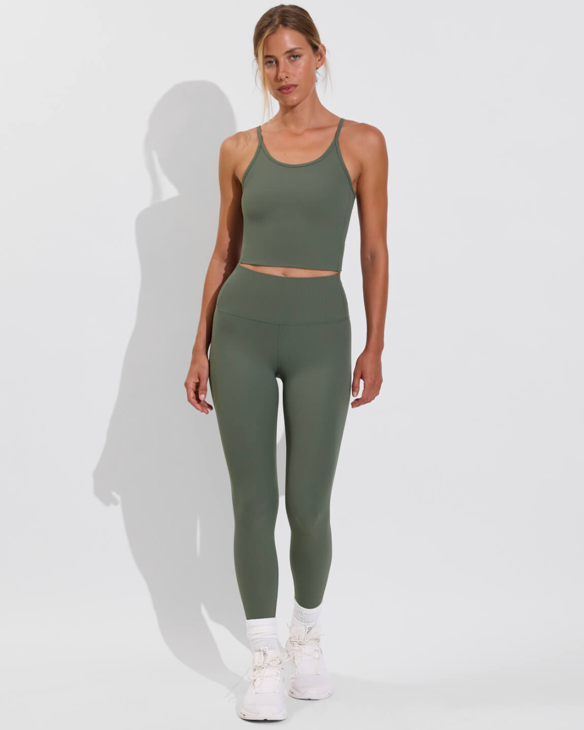 Barre Tank *Rib + Super Moves Tight *Rib - Agave (Size S)