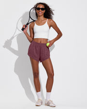 Barre Tank - Coconut + Day Trip Short - Jam (Size S)