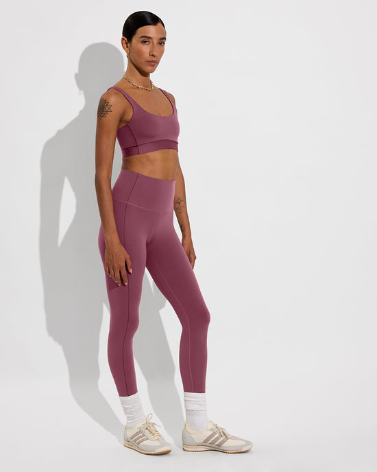 Double Scoop Top + Super Moves Tight - Desert Plum (Size S)