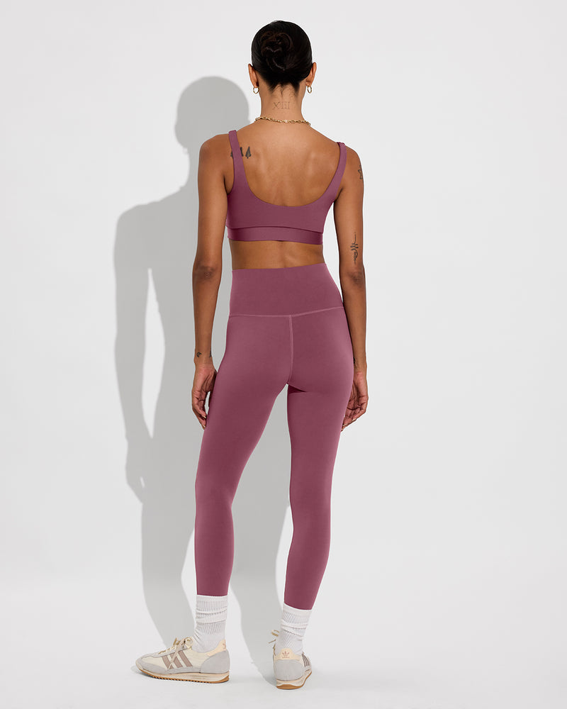 Double Scoop Top + Super Moves Tight - Desert Plum (Size S)