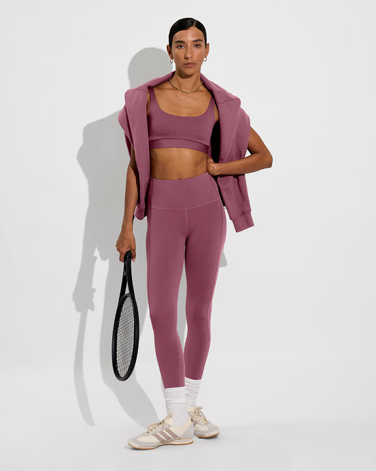 Double Scoop Top + Super Moves Tight - Desert Plum (Size S)