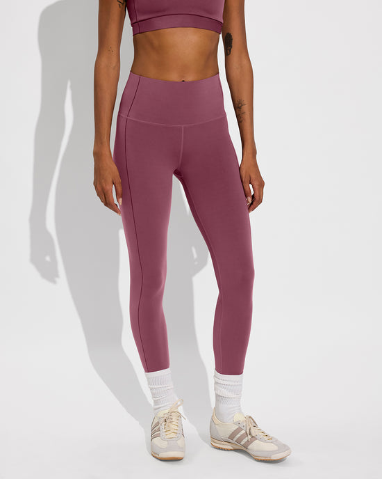 Double Scoop Top + Super Moves Tight - Desert Plum (Size S)