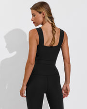 Frame Tank *Rib + Super Moves Tight *Rib - Jet (Size S)