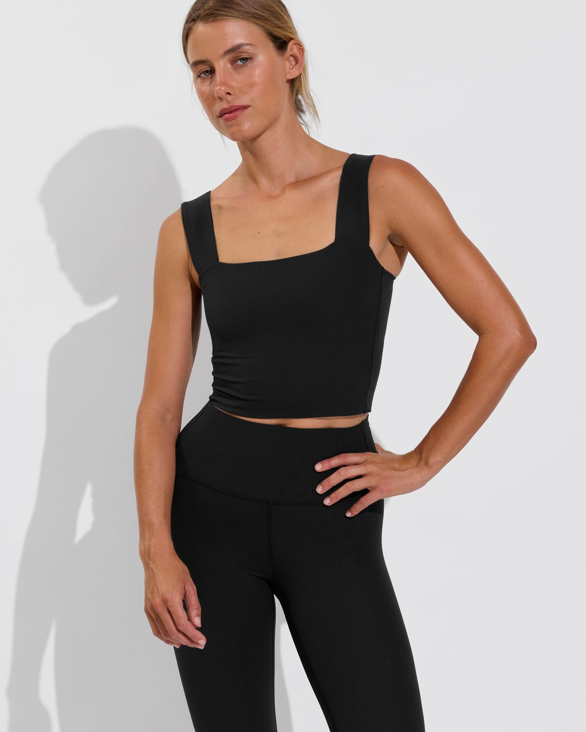 Frame Tank *Rib + Super Moves Tight *Rib - Jet (Size S)