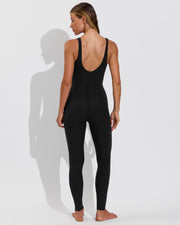 Plunge Playsuit 27" *Rib - Jet (Size S)