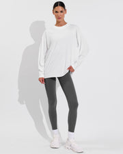 Swell Oversized Long Sleeve Tee - Coconut (Size S/M) + Plunge Playsuit 27" - Eclipse (Size S) 