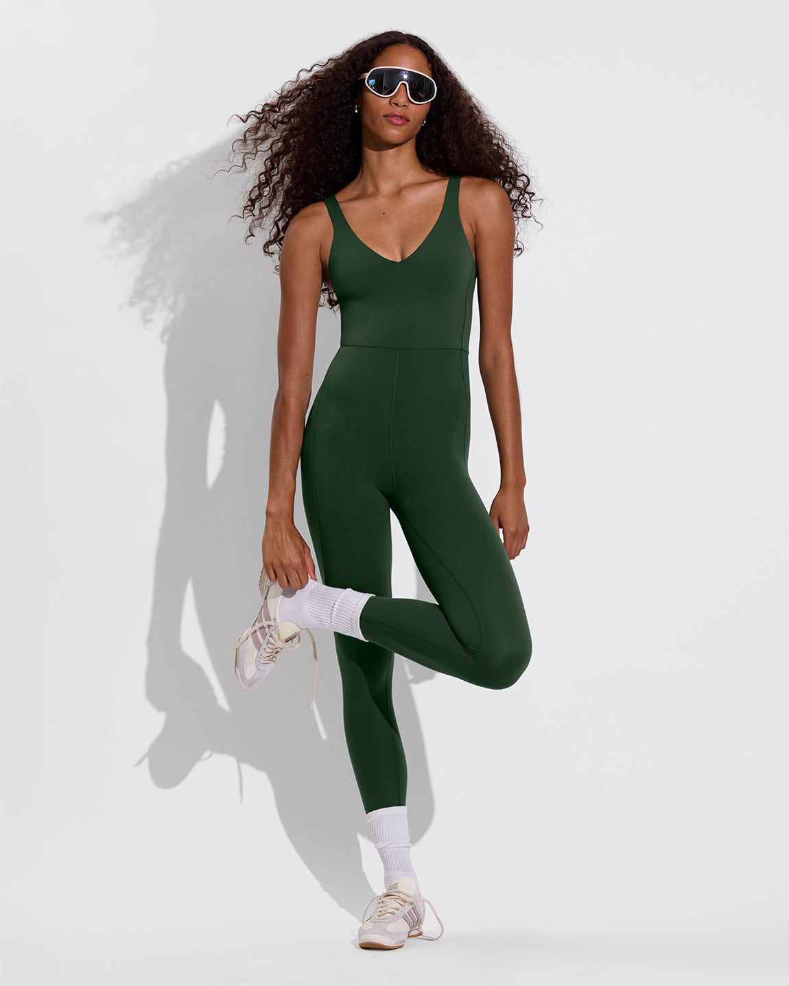 Plunge Playsuit 25" - Palm (Size S)