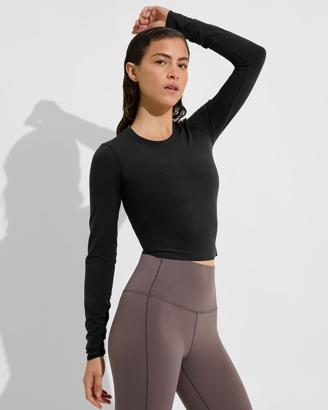 Super Moves LS Tee - Jet + Super Moves Tight - Stormy (Size S)