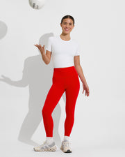 Super Moves SS Tee - Coconut + Super Moves Tight - Sweet Chili Heat (Size S)
