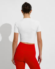 Super Moves SS Tee - Coconut + Super Moves Tight - Sweet Chili Heat (Size S) [Photo 5]