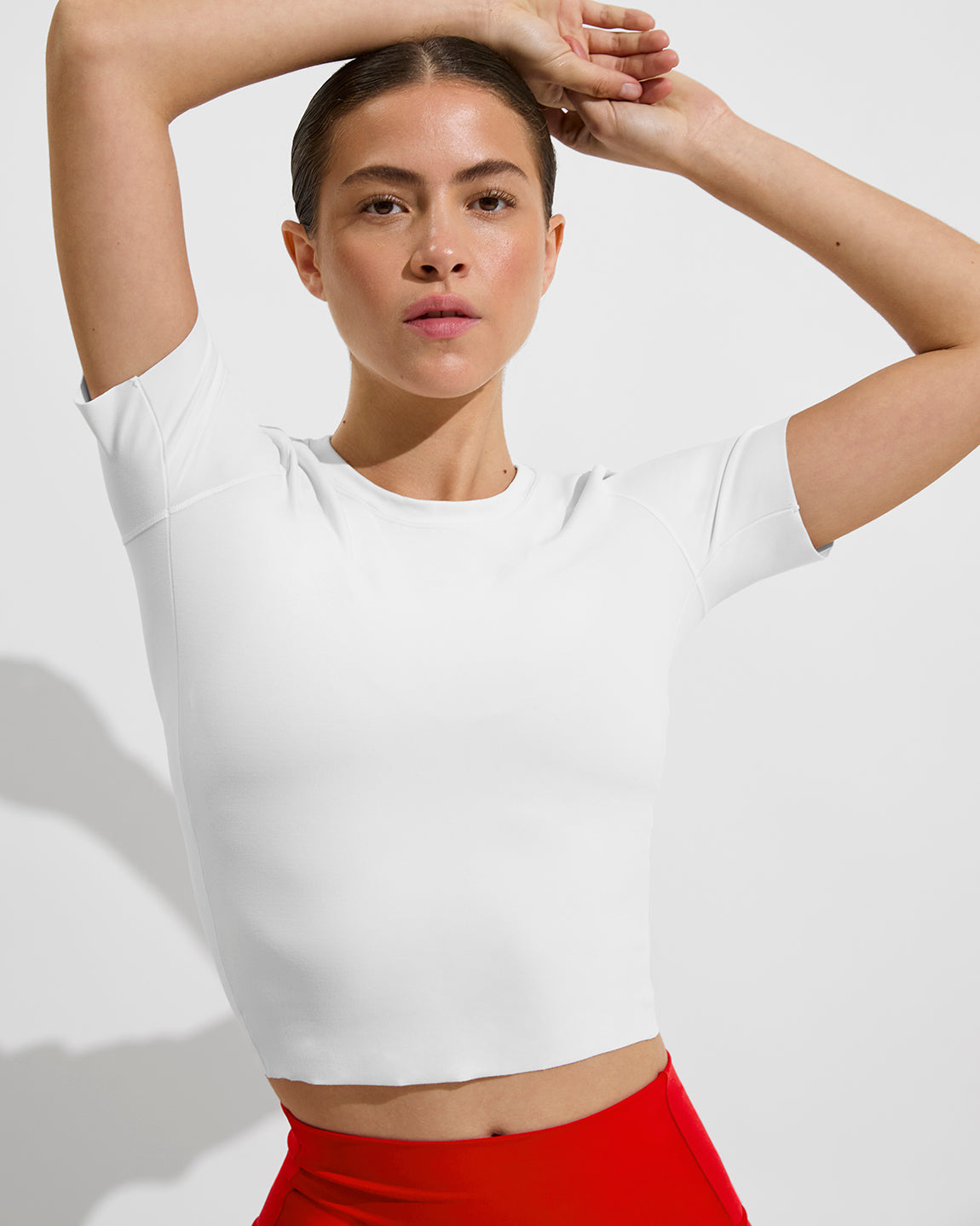 Super Moves SS Tee - Coconut + Super Moves Tight - Sweet Chili Heat (Size S)