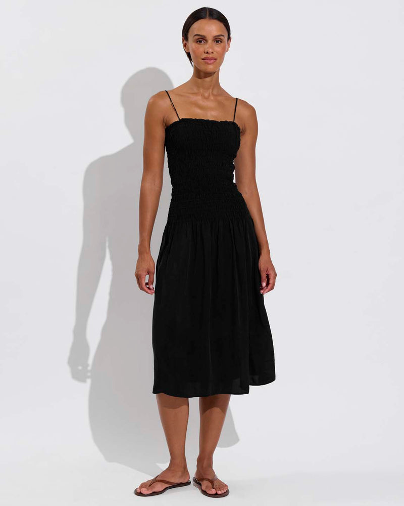 Cabana Midi Dress - Jet (Size S/M)