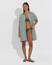 Getaway Mini Dress - Gingham: Tropics / Coconut (Size S/M) + Club Top D + Dip Bottom - Tropics (Size S)