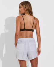 Sunday Top - Cold Brew + Getaway Short 5" - Coastal Stripe: Varsity / Coconut (Size S)
