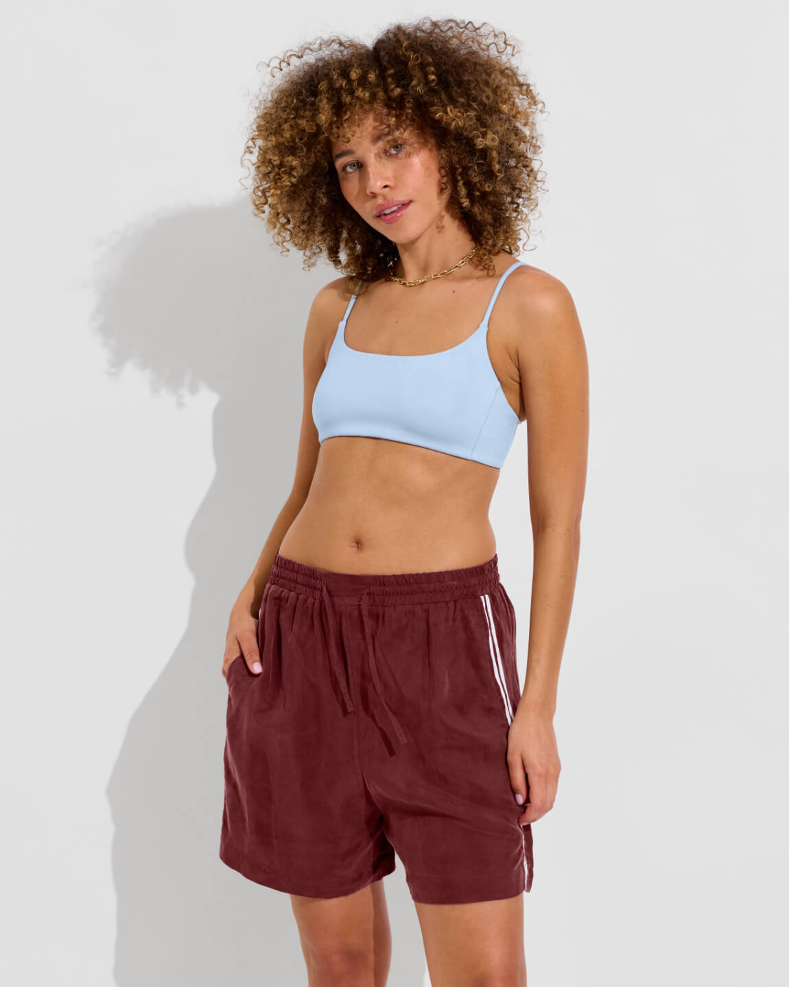 Pool Days Top - Blue Skies + Layup Short 4" - Jam (Size S)