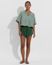 Leisure Shirt - Gingham: Tropics / Coconut (Size S/M) + Day Trip Short - Tropics (Size S)