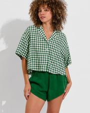 Leisure Shirt - Gingham: Tropics / Coconut (Size S/M) + Day Trip Short - Tropics (Size S)