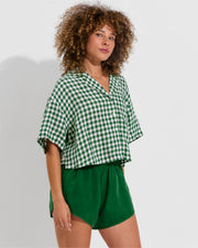 Leisure Shirt - Gingham: Tropics / Coconut (Size S/M) + Day Trip Short - Tropics (Size S)