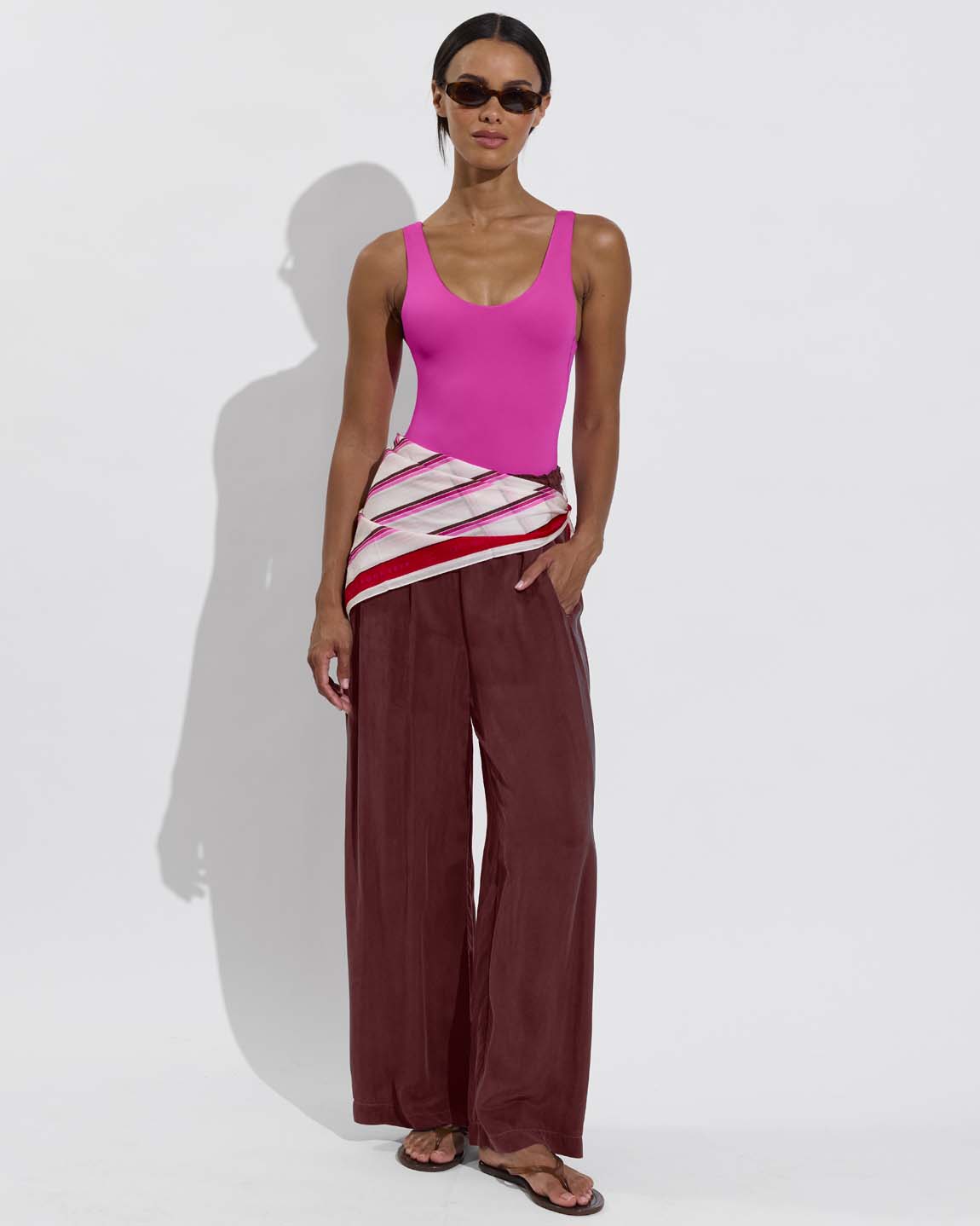 Check Yourself Scarf + Betty Suit - Hot + Day Trip Pant - Jam (Size S)