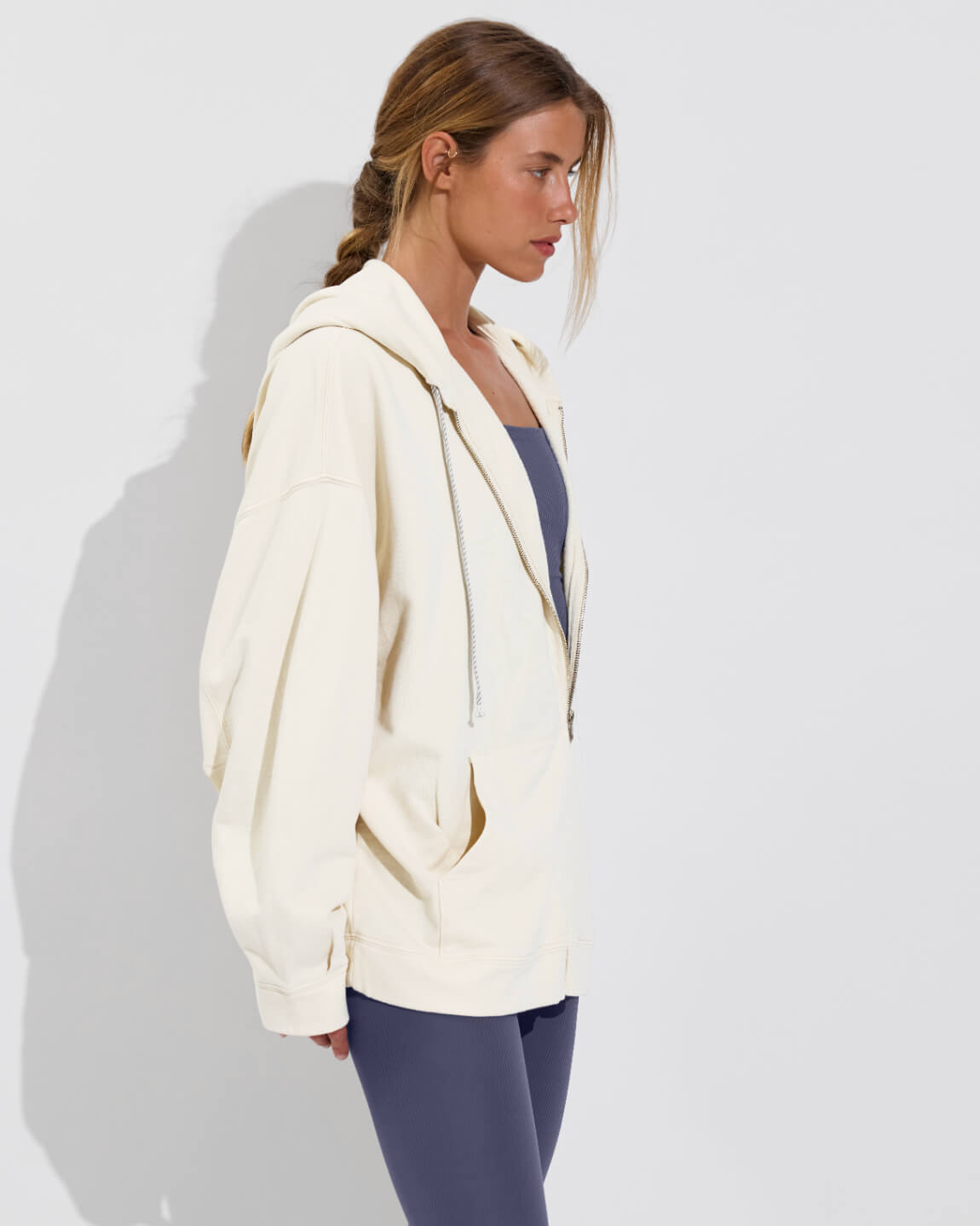 Stadium Hoodie - Sugar (Size S/M) + Frame Tank *Rib + Super Moves Tight Rib* - Varsity (Size S)