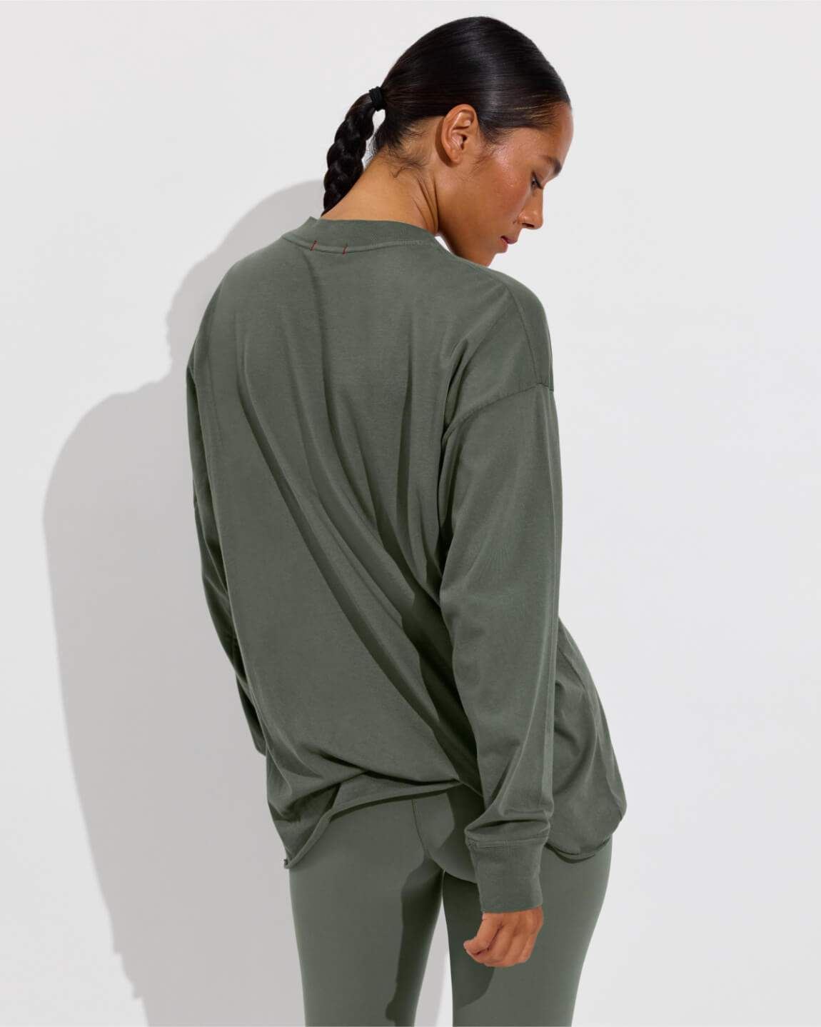 Swell Oversized Long Sleeve Tee (Size S/M) + Super Moves Tight - Agave (Size S)