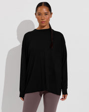 Swell Oversized Long Sleeve Tee - Jet (Size S/M) + Pedal Pusher - Stormy (Size S)