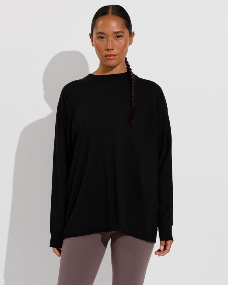 Swell Oversized Long Sleeve Tee - Jet (Size S/M) + Pedal Pusher - Stormy (Size S)