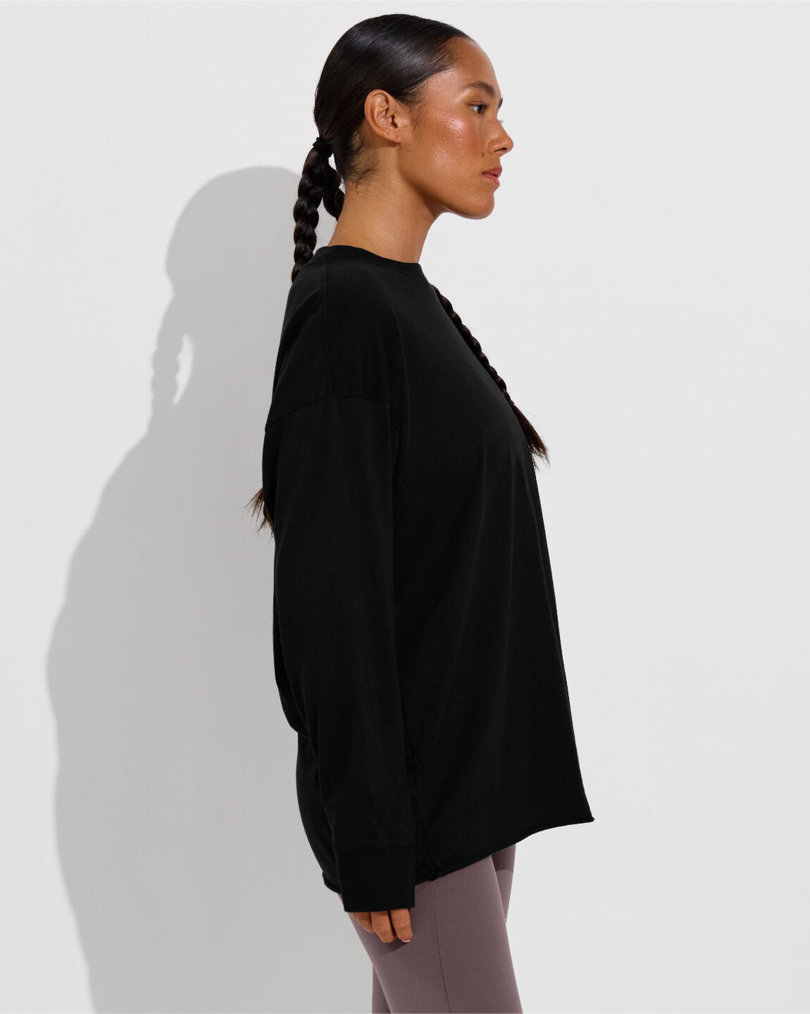 Swell Oversized Long Sleeve Tee - Jet (Size S/M) + Pedal Pusher - Stormy (Size S)