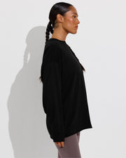 Swell Oversized Long Sleeve Tee - Jet (Size S/M) + Pedal Pusher - Stormy (Size S)