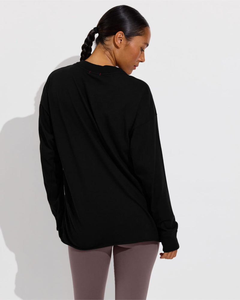 Swell Oversized Long Sleeve Tee - Jet (Size S/M) + Pedal Pusher - Stormy (Size S)