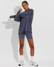 Swell Oversized Long Sleeve Tee (Size S/M) + Super Moves Short 5" - Varsity