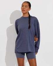 Swell Oversized Long Sleeve Tee (Size S/M) + Super Moves Short 5" - Varsity